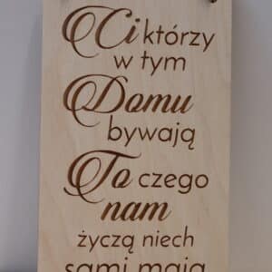 Tabliczka sentencyjna. Powitanie gości